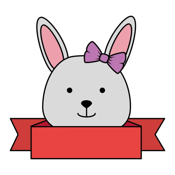 Ikona kobieta królik głowa ładny — Wektor stockowy