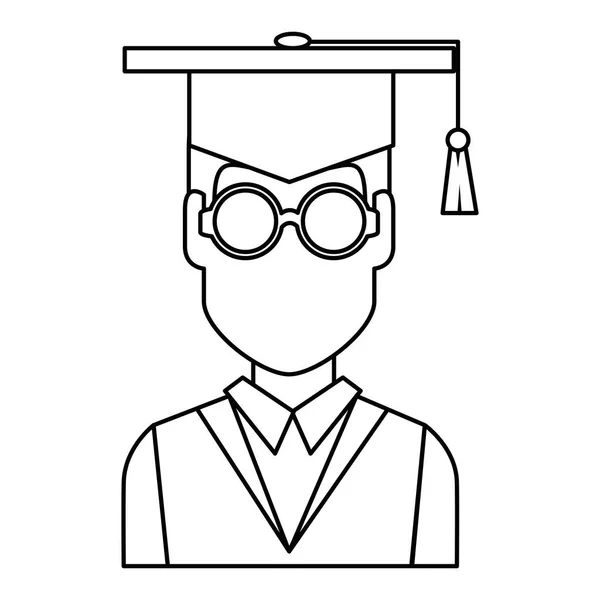 Graduation étudiante avec uniforme — Image vectorielle