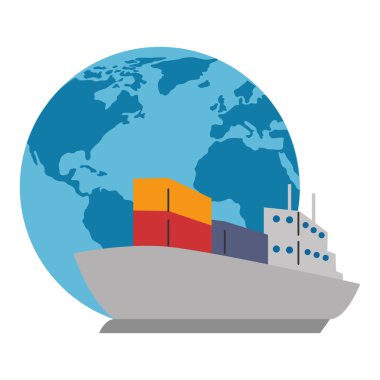 dünya gezegeni ile kargo gemisi