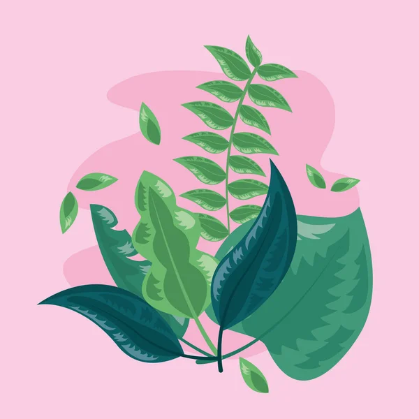 Tropische Blätter Hintergrund — Stockvektor