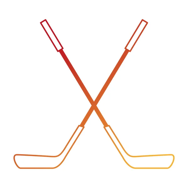 Hockeyklubbor korsade emblem — Stock vektor