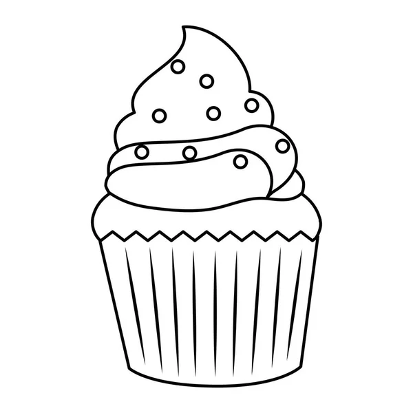 Icône pâtisserie cupcake sucré — Image vectorielle