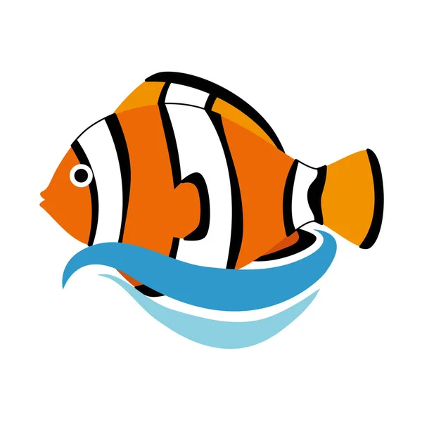 Carino icona del pesce ornamentale — Vettoriale Stock
