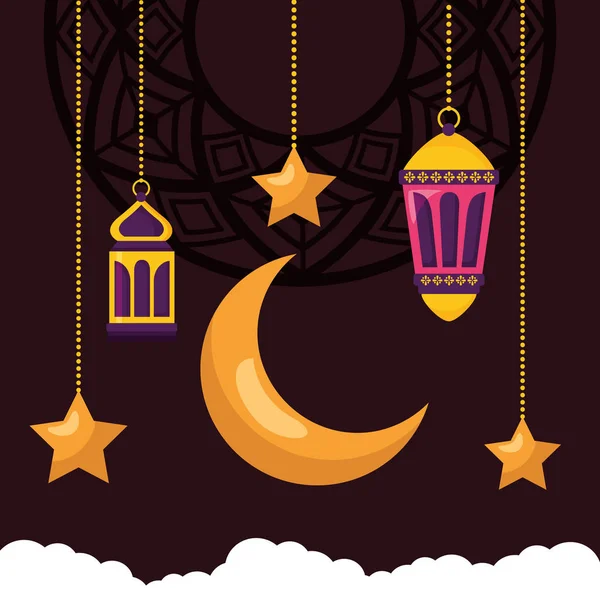 Celebración eid mubarak — Vector de stock