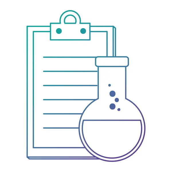 Laboratory tube test flask and checklist — Stock Vector