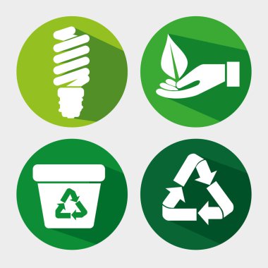 geri dönüşüm çöp ve yaprak ile ekoloji kaydetmek ampul ayarlayın