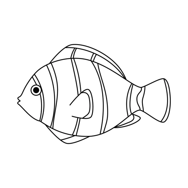 Cute ornamental fish icon — Stock Vector