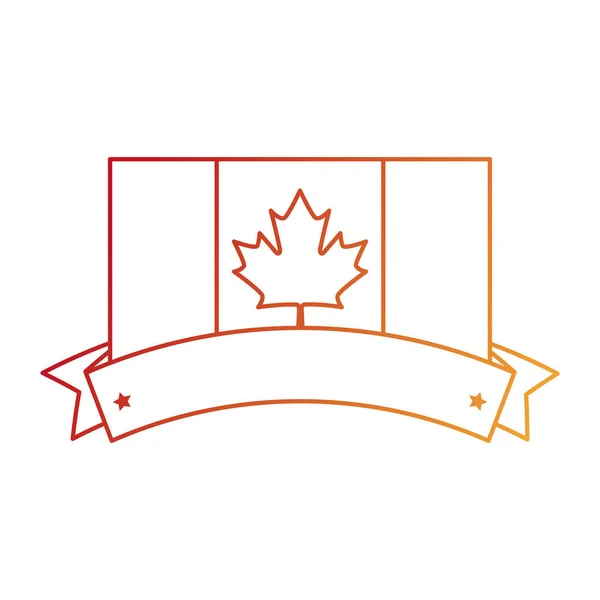 Bandera canadiense con marco de cinta — Vector de stock