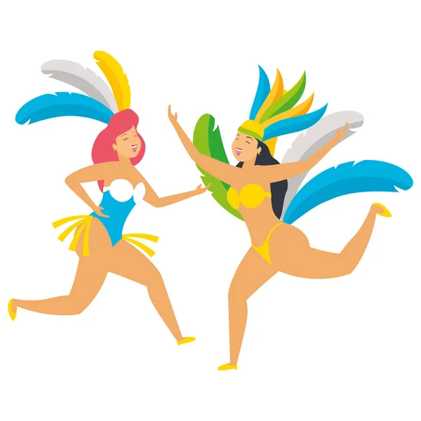 Bailarina brasileña carnaval — Vector de stock