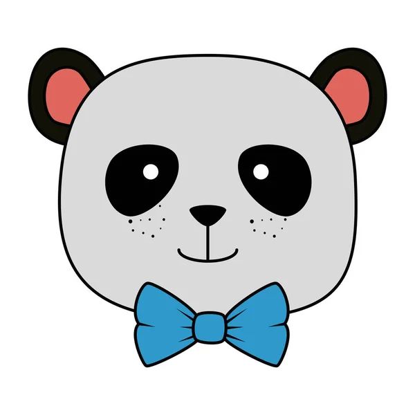 Uroczy niedźwiedź Panda głowa charakter — Wektor stockowy