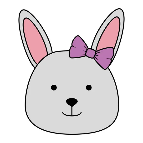 Mignonne icône de tête de lapin femelle — Image vectorielle