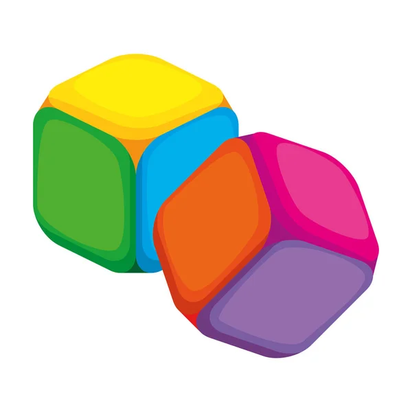 Colores cubos bloques juguete — Archivo Imágenes Vectoriales