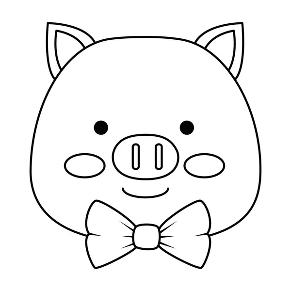可爱的猪头字符图标 — 图库矢量图片