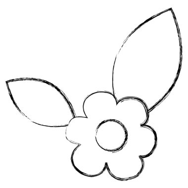 çiçek ve yapraklar dekoratif simgesi