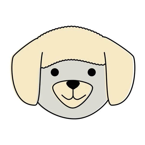 Personnage tête de race de chien mignon — Image vectorielle