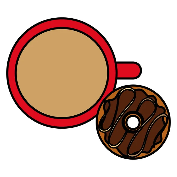 Xícara de café com donuts doces Gráficos De Vetores