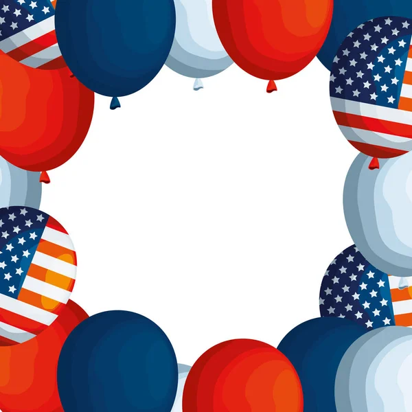 Balónky helium s vlajkou USA — Stockový vektor