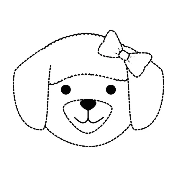 Carino cane razza testa personaggio — Vettoriale Stock