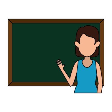 tebeşir tahtası karakteri ile kadın öğretim