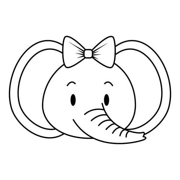 Leuk en schattig olifant karakter — Stockvector