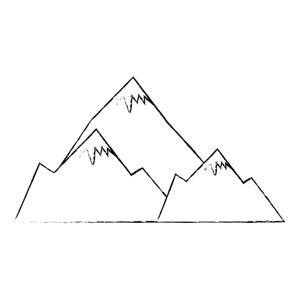 Montañas con escena de nieve — Archivo Imágenes Vectoriales