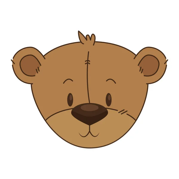 Lindo y adorable oso personaje de peluche — Vector de stock