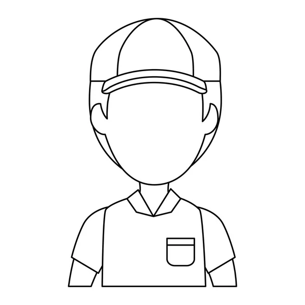 Doručovací pracovník avatar znak — Stockový vektor