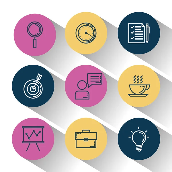 Business and management set icons — Stock Vector