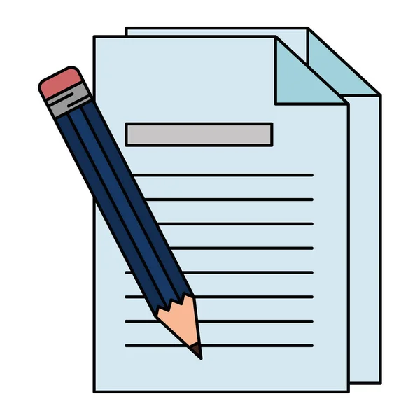 Μολύβι γράφουν με έγγραφα — Διανυσματικό Αρχείο