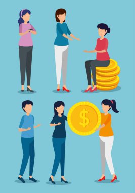 iş online bankacılık için sikke ile kadın seti