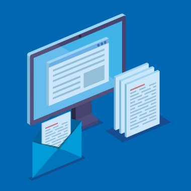 dijital belgeler ve mektup ile bilgisayar teknolojisi
