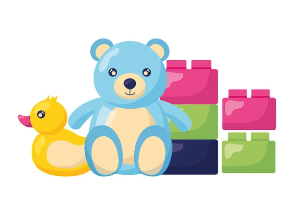 Bear baby toys — Stock Vector