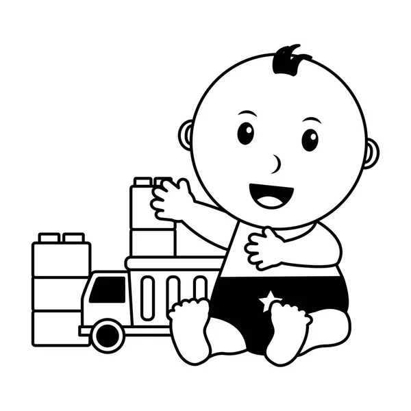 Μωρό αγόρι παιχνίδια — Διανυσματικό Αρχείο