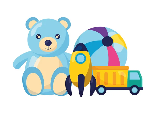 Baby toys icons — Stock Vector