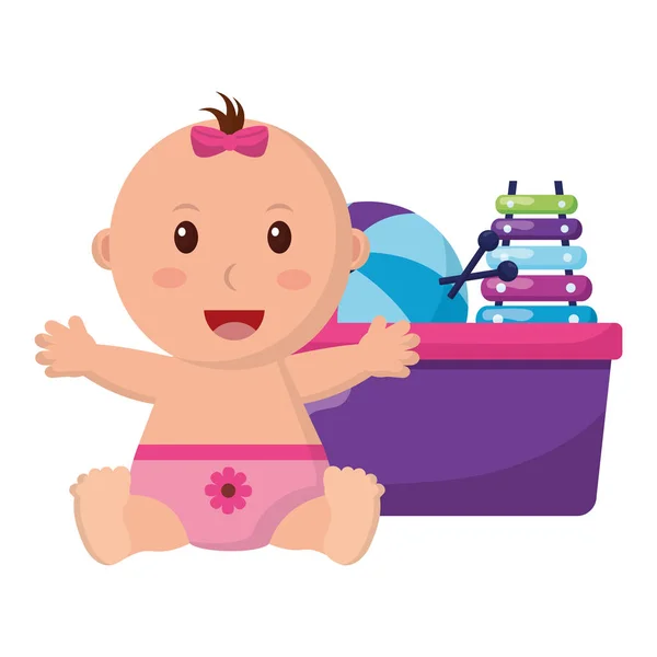 Baby girl toys — Stock Vector