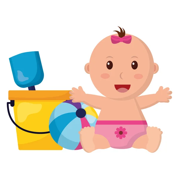 赤ちゃんの女の子のおもちゃ — ストックベクタ