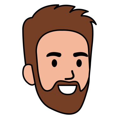 Genç adam kafa sakal avatar karakter ile