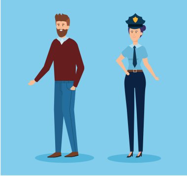üniformalı erkek çalışan ve profesyonel polis