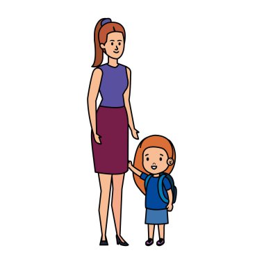 Küçük kızı olan genç bir anne.