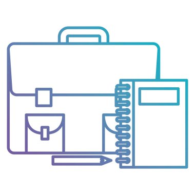 defter ve kalem ile portföy okul