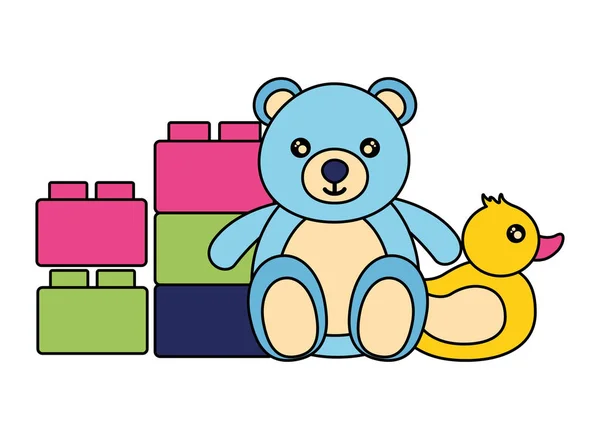 Bear baby toys — Stock Vector