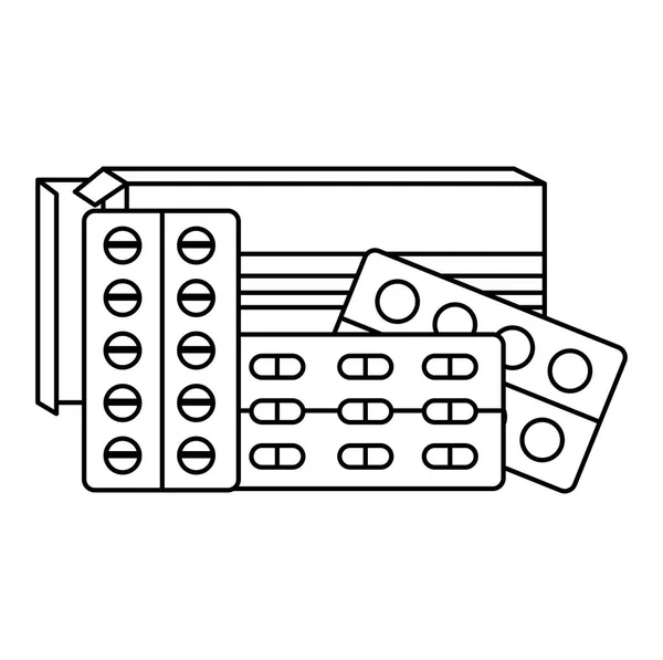 Pastillas drogas aisladas icono — Archivo Imágenes Vectoriales