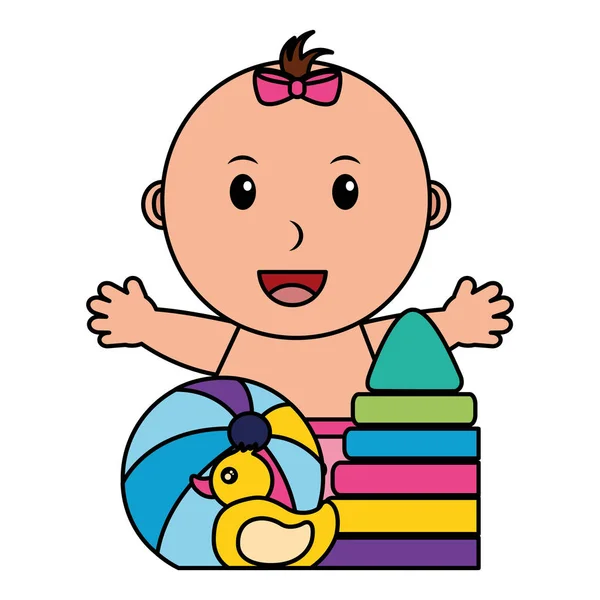 Baby girl toys — Stock Vector