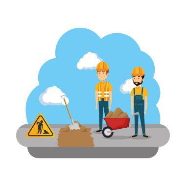 inşaatçılar inşaat çalışma sahnesi