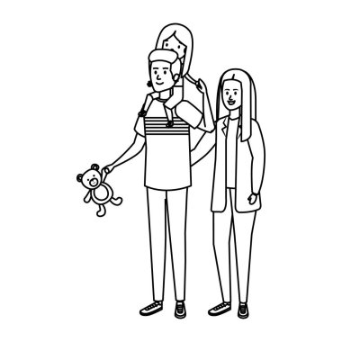 Ebeveynlerin çift kızı karakterlerle