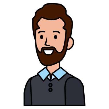 sakal avatar karakter simgesi ile işadamı