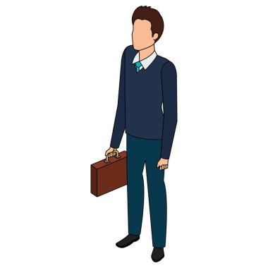 Portföy avatar karakter ile işadamı