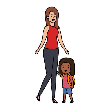 Küçük kızı olan genç bir anne.