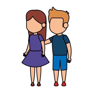 sevimli küçük çift çocuklar