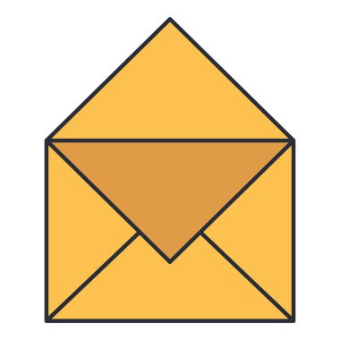 Zarf posta izole simgesi